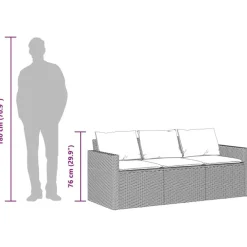 Tuinbanken-vidaXL - Tuinbank - Zwart - Poly rattan
