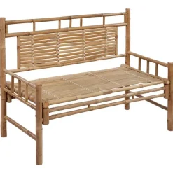Tuinbanken-vidaXL - Tuinbank - Zwart - Bamboe - 120 cm - Met kussen