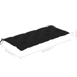 Tuinbanken-vidaXL - Tuinbank - Zwart - Bamboe - 120 cm - Met kussen