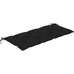 Tuinbanken-vidaXL - Tuinbank - Zwart - Bamboe - 120 cm - Met kussen