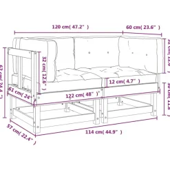 Palletbanken|Tuinbanken-vidaXL - Tuinbank - Zwart - Grenenhout