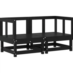 Palletbanken|Tuinbanken-vidaXL - Tuinbank - Zwart - Grenenhout