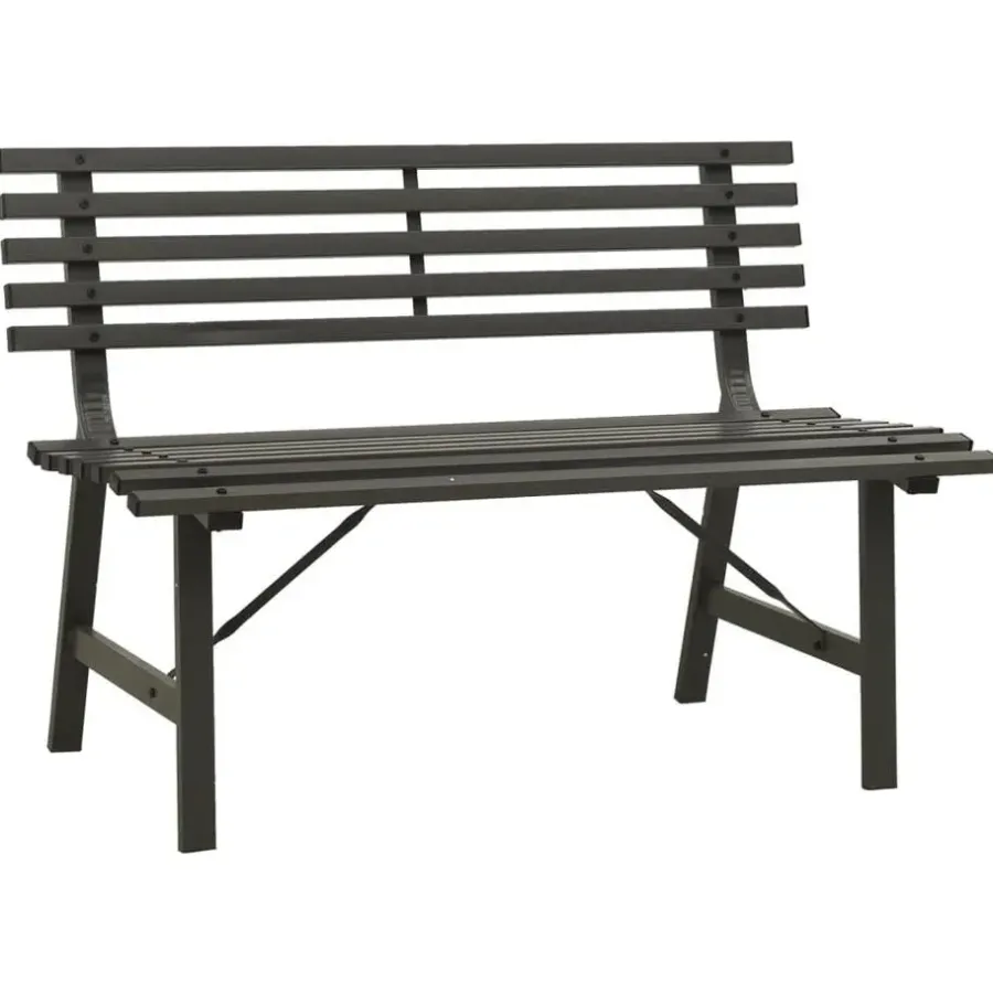 vidaXL - Tuinbank - Zwart - Staal - 110 cm