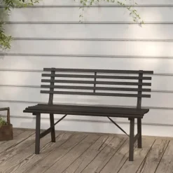 vidaXL - Tuinbank - Zwart - Staal - 110 cm