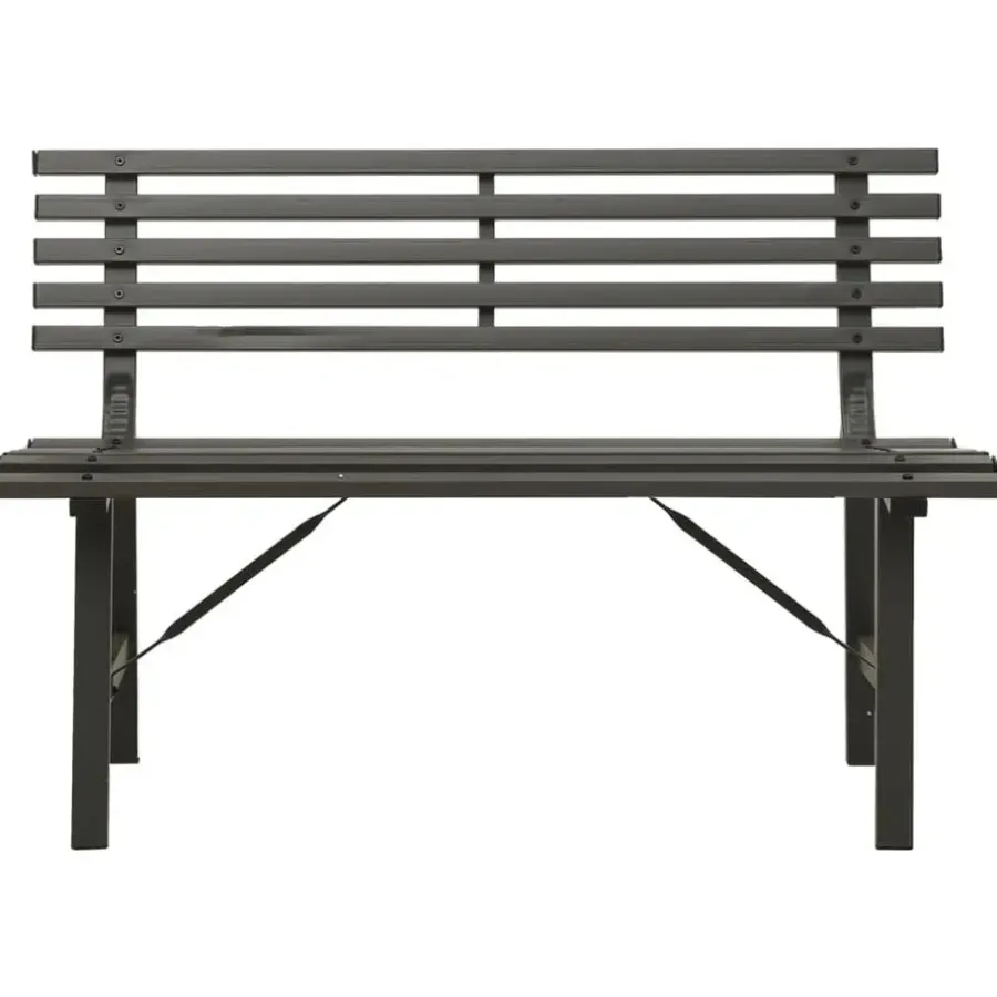 vidaXL - Tuinbank - Zwart - Staal - 110 cm