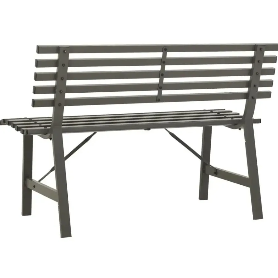 vidaXL - Tuinbank - Zwart - Staal - 110 cm