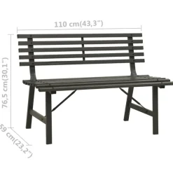 vidaXL - Tuinbank - Zwart - Staal - 110 cm