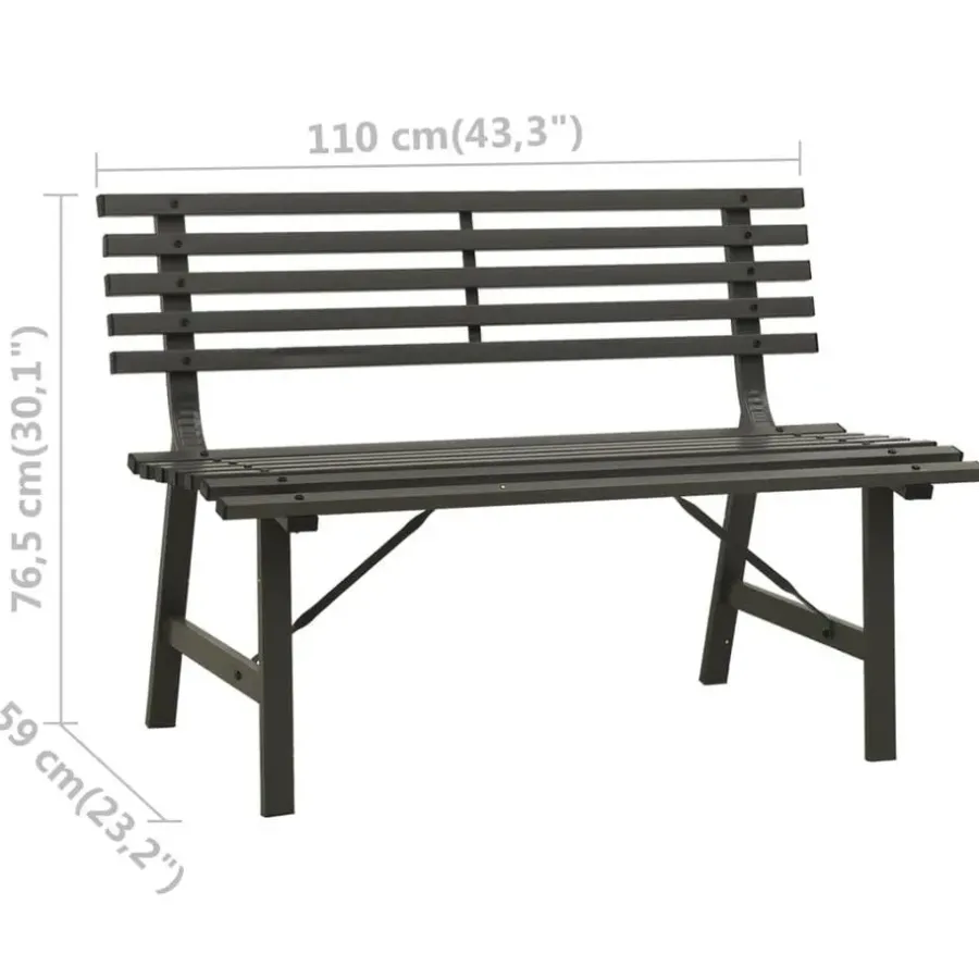 vidaXL - Tuinbank - Zwart - Staal - 110 cm