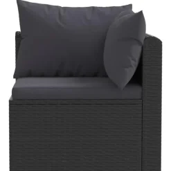 Loungebanken-vidaXL - Tuinbank - Zwart - Poly rattan