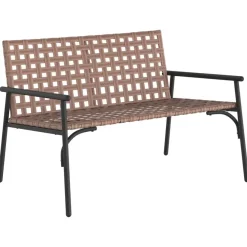 Tuinbanken-vidaXL - Tuinbank - Zwart - Poly Rattan - 113x79x75 cm
