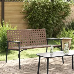 Tuinbanken-vidaXL - Tuinbank - Zwart - Poly Rattan - 113x79x75 cm