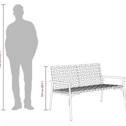 Tuinbanken-vidaXL - Tuinbank - Zwart - Poly Rattan - 113x79x75 cm