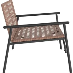 Tuinbanken-vidaXL - Tuinbank - Zwart - Poly Rattan - 113x79x75 cm