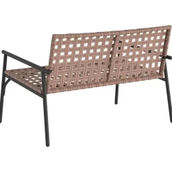 Tuinbanken-vidaXL - Tuinbank - Zwart - Poly Rattan - 113x79x75 cm