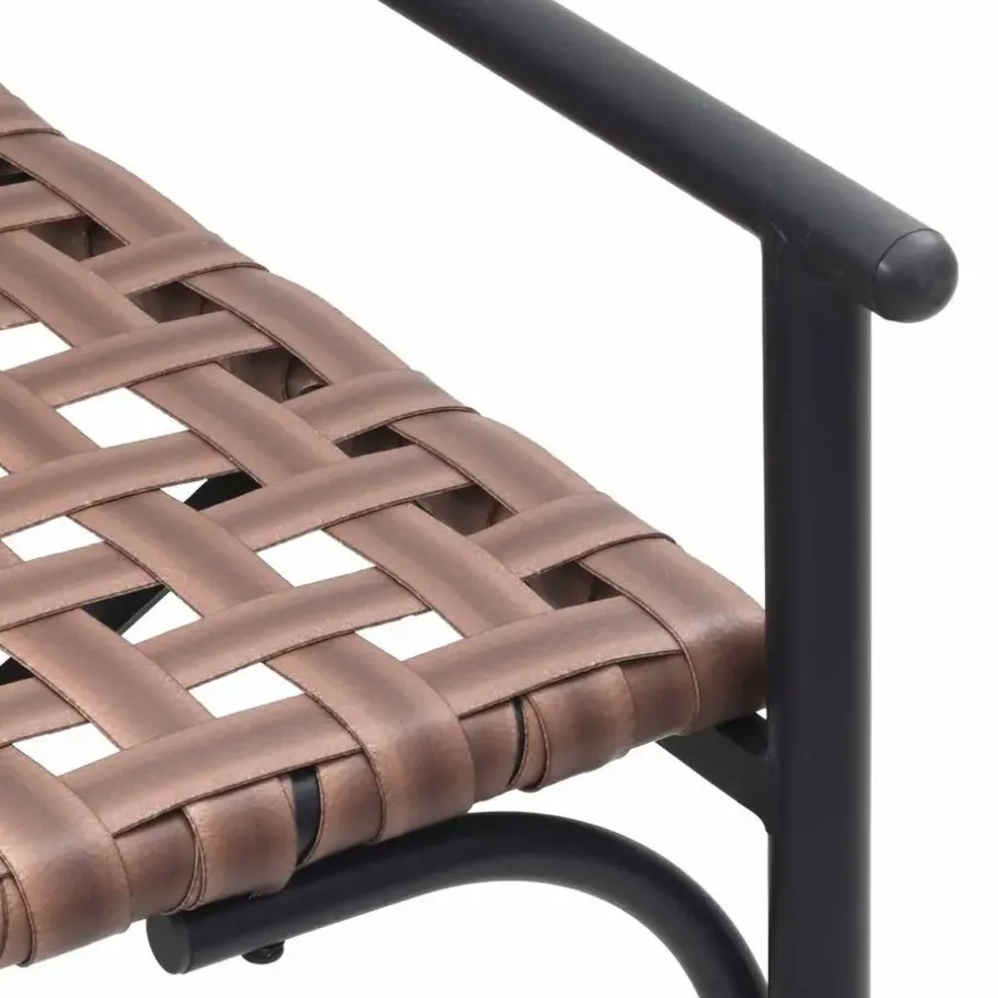 Tuinbanken-vidaXL - Tuinbank - Zwart - Poly Rattan - 113x79x75 cm
