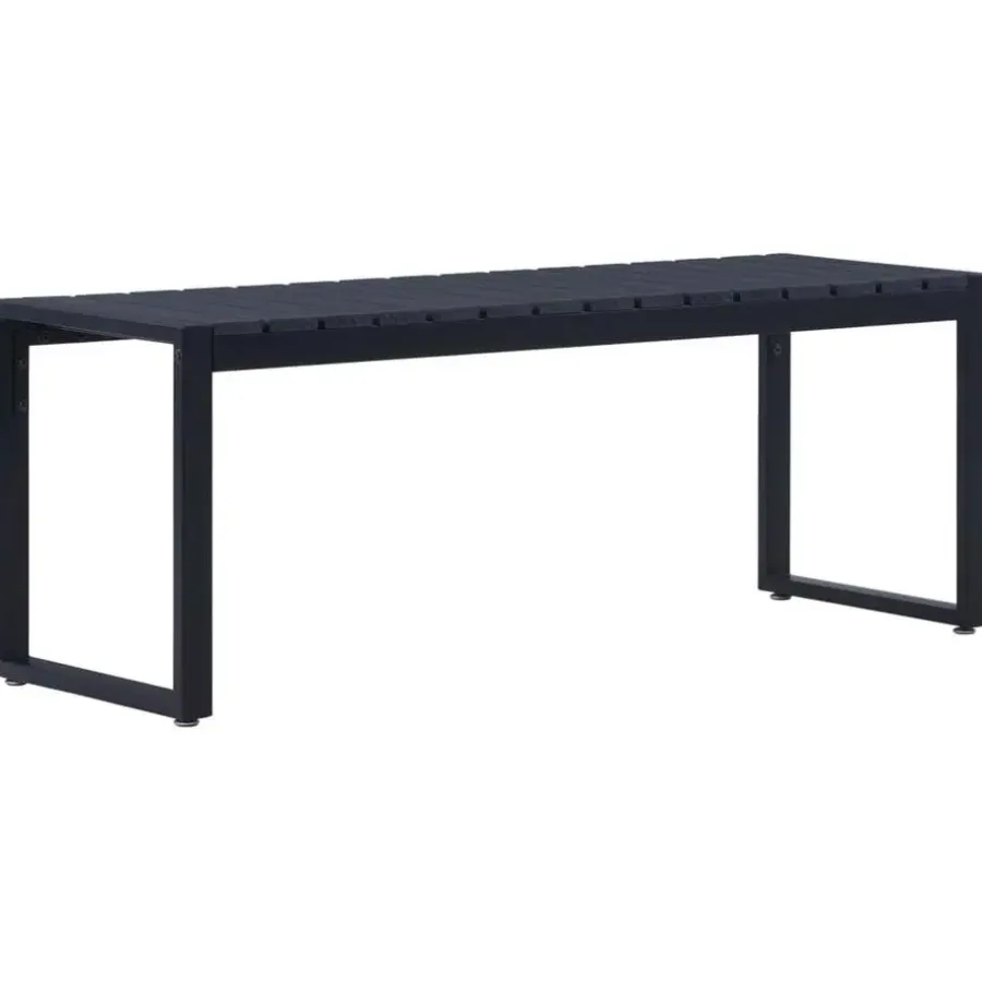 Tuinbanken-vidaXL - Tuinbank - Zwart - PS-plaat- 120.5 cm