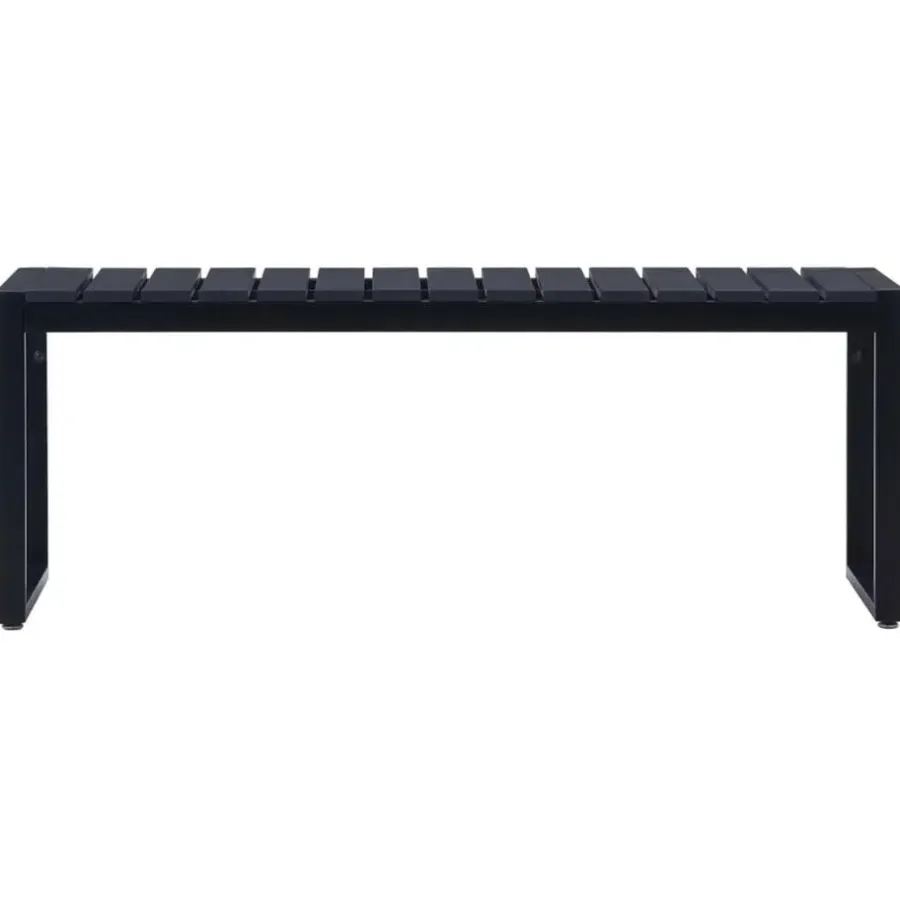 Tuinbanken-vidaXL - Tuinbank - Zwart - PS-plaat- 120.5 cm