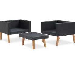vidaXL - Tuinbank - Zwart - Poly rattan