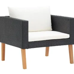 vidaXL - Tuinbank - Zwart - Poly rattan