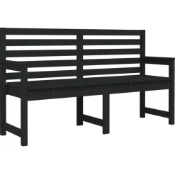 Tuinbanken-vidaXL - Tuinbank - Zwart - Grenenhout - 159.5 x 48 x 91.5 cm