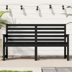 Tuinbanken-vidaXL - Tuinbank - Zwart - Grenenhout - 159.5 x 48 x 91.5 cm