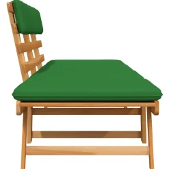 Tuinbanken-vidaXL - Tuinbank 2-in-1 - Groen - Acaciahout - 190 cm - Met kussens