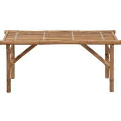 Tuinbanken-vidaXL - Tuinbank inklapbaar met grijs kussen - bamboe - 118x38x45 cm