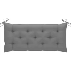 Tuinbanken-vidaXL - Tuinbank inklapbaar met grijs kussen - bamboe - 118x38x45 cm
