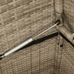 vidaXL - Tuinbank met grijs kussens - Beige poly rattan - 120x50x90.5 cm