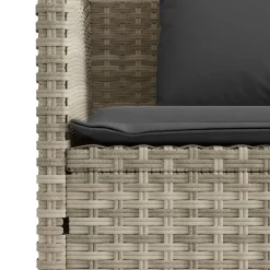 Loungebanken-vidaXL - Tuinbank met kussens - Lichgrijs - Poly rattan - 113x61x87 cm