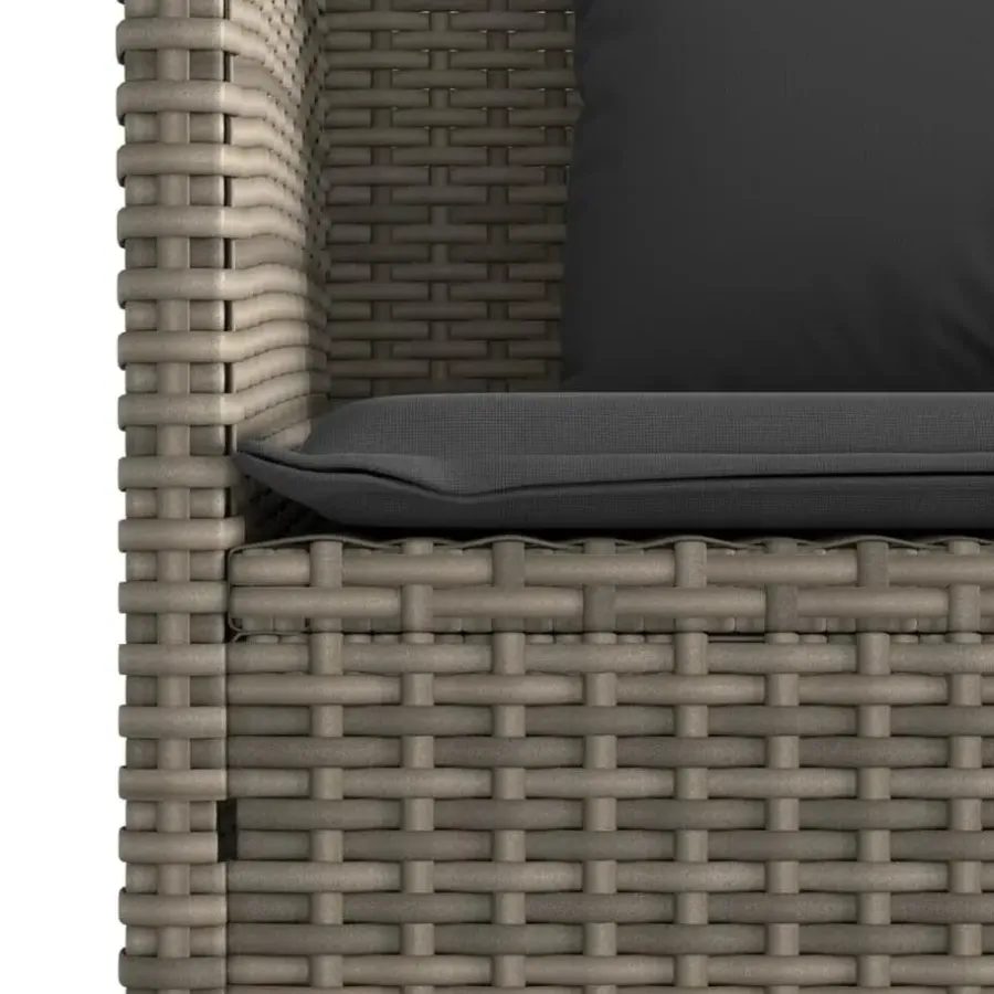 Loungebanken-vidaXL - Tuinbank met kussens - Grijs - Poly rattan - 113x61x87 cm