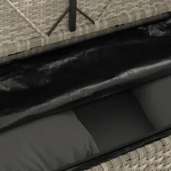 Loungebanken-vidaXL - Tuinbank met kussens - Lichgrijs - Poly rattan - 120x50x90.5 cm