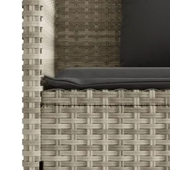 Loungebanken-vidaXL - Tuinbank met kussens - Lichgrijs - Poly rattan - 120x50x90.5 cm