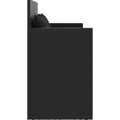 Loungebanken-vidaXL - Tuinbank met kussens - Zwart - Poly rattan - 120x50x90.5 cm