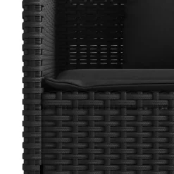 Loungebanken-vidaXL - Tuinbank met kussens - Zwart - Poly rattan - 120x50x90.5 cm