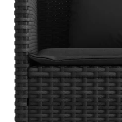 vidaXL - Tuinbank met kussens - Zwart - Poly rattan - 113x61x87 cm