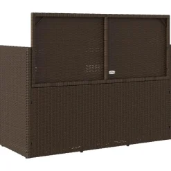 vidaXL - Tuinbank met kussens - Bruin - Poly rattan - 120x50x90.5 cm
