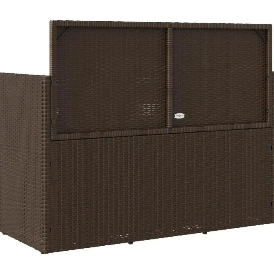vidaXL - Tuinbank met kussens - Bruin - Poly rattan - 120x50x90.5 cm