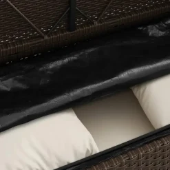 vidaXL - Tuinbank met kussens - Bruin - Poly rattan - 120x50x90.5 cm