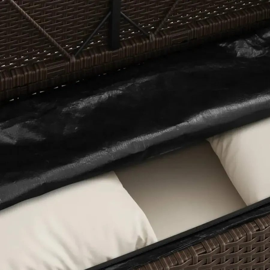 vidaXL - Tuinbank met kussens - Bruin - Poly rattan - 120x50x90.5 cm