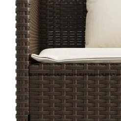vidaXL - Tuinbank met kussens - Bruin - Poly rattan - 120x50x90.5 cm