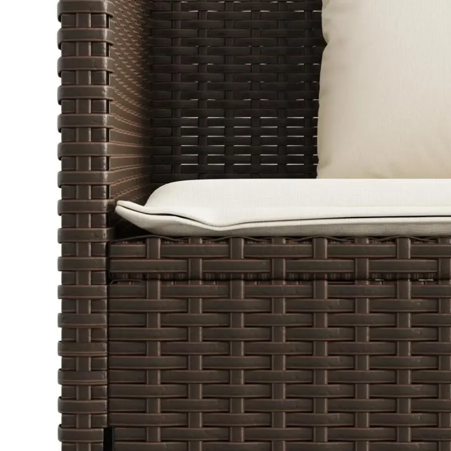 vidaXL - Tuinbank met kussens - Bruin - Poly rattan - 120x50x90.5 cm