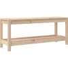 Tuinbanken-vidaXL - Tuinbank met opbergruimte - Naturel - Massief grenenhout - 108x35x45 cm