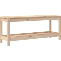 Tuinbanken-vidaXL - Tuinbank met opbergruimte - Naturel - Massief grenenhout - 108x35x45 cm