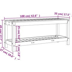 Tuinbanken-vidaXL - Tuinbank met opbergruimte - Naturel - Massief grenenhout - 108x35x45 cm
