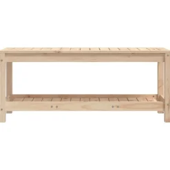 Tuinbanken-vidaXL - Tuinbank met opbergruimte - Naturel - Massief grenenhout - 108x35x45 cm