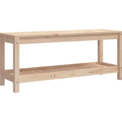 Tuinbanken-vidaXL - Tuinbank met opbergruimte - Naturel - Massief grenenhout - 108x35x45 cm