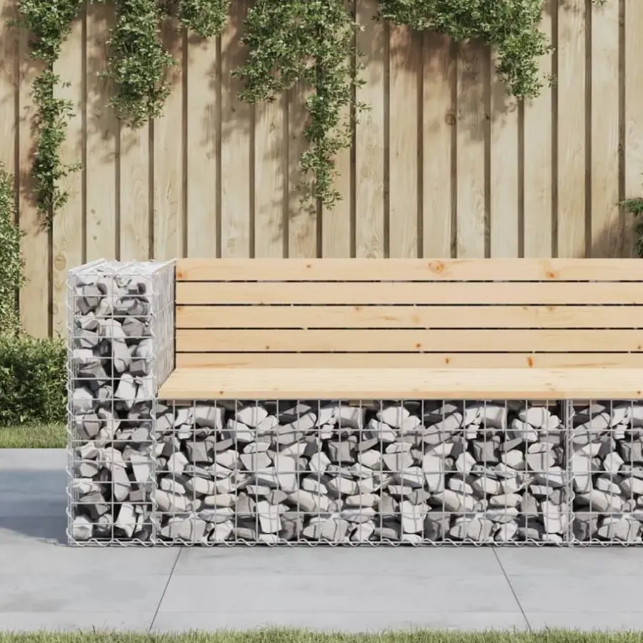 vidaXL - Tuinbank schanskorfontwerp - Massief grenenhout - 122x71x65,5 cm