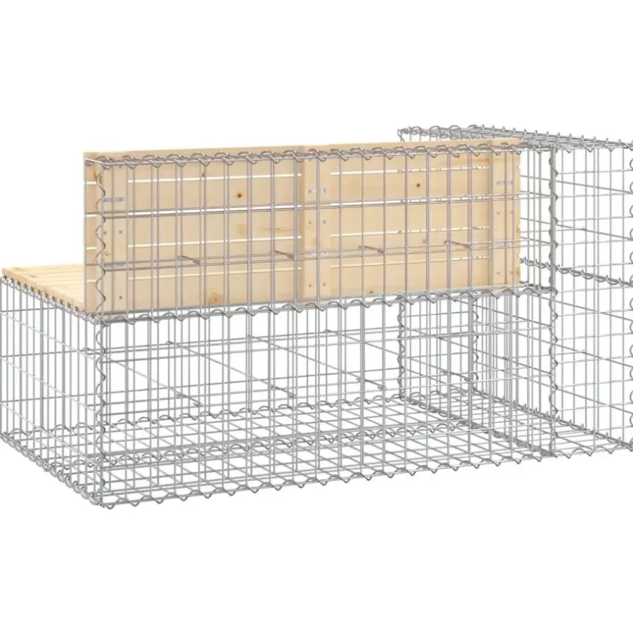 vidaXL - Tuinbank schanskorfontwerp - Massief grenenhout - 122x71x65,5 cm
