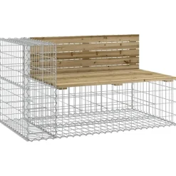 vidaXL - Tuinbank schanskorfontwerp - Geïmpregneerd grenenhout - 122x71x65,5 cm